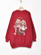 アメリカ製 ドッグプリント スウェットシャツ