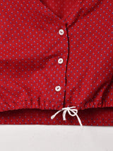 総柄 クロップドブラウス