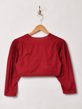 総柄 クロップドブラウス