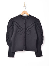 パフスリーブ ベロアテープ チロルカーディガン