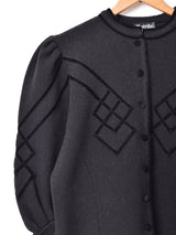 パフスリーブ ベロアテープ チロルカーディガン