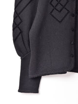 パフスリーブ ベロアテープ チロルカーディガン