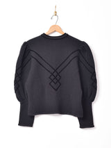 パフスリーブ ベロアテープ チロルカーディガン