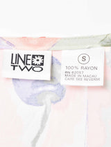 総柄 ロング丈スリーブレスワンピース イエロー・グリーン系