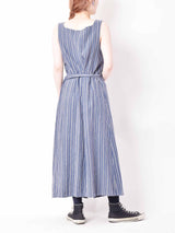 The Limited ストライプ リネン混フロントボタンワンピース