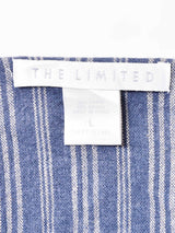 The Limited ストライプ リネン混フロントボタンワンピース