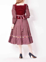 70s GUNNE SAX ベロア切り替えドレス