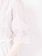 70s GUNNE SAX 小花柄ドレス ホワイト×ラベンダー