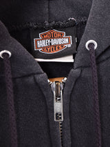 Harley Davidsonスカルモチーフプリント ジップパーカー