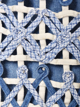 チェックデザイン デニムベスト