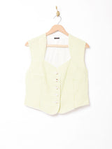 チェック柄 コットンベスト グリーン×イエロー