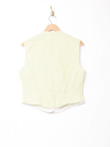 チェック柄 コットンベスト グリーン×イエロー