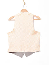 チェック ×無地 リバーシブルベスト