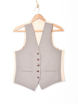 チェック ×無地 リバーシブルベスト