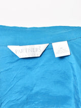 長袖シルクシャツ ブルー