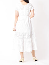Meridian カットワークレース 半袖ワンピース