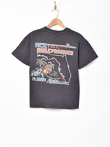 90s アメリカ製 "HARLEY DAVIDSON" バイクプリントTシャツ ブラック