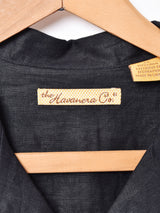 オープンカラー 半袖リネンシャツ