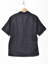 オープンカラー 半袖リネンシャツ