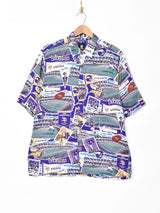 NFL VIKINGS 総柄 ショートスリーブシャツ