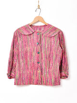 60s ラウンドカラーブラウス マルチパターン