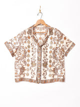 アラベスクパターン 半袖シルクシャツ