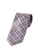 【3色展開】幾何学柄ネクタイ ネイビー