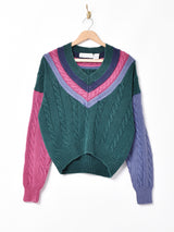 マルチカラー チルデンセーター コットンニット