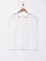 カットワーク リネントップス