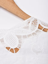 カットワーク リネントップス