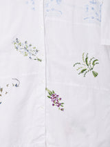 花刺繍 半袖コットンブラウス