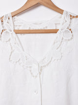 カットワーク リネントップス