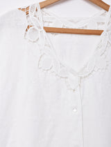 カットワーク リネントップス