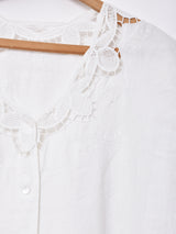 カットワーク リネントップス