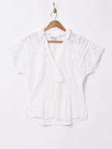 フリルスリーブ ホワイトブラウス