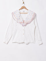 ラッフルカラー ブラウス