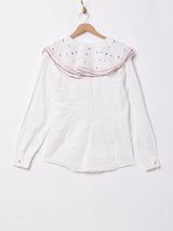 ラッフルカラー ブラウス