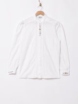 レースデザイン スタンドカラーブラウス