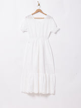 Meridian カットワークレース 半袖ワンピース