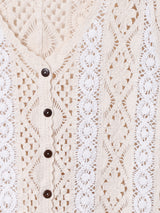 Elcamino クロシェ 半袖カーディガン