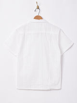 Meridianドットライン オープンカラー半袖シャツ