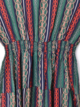 【2色展開】Elcaminoストライプ 総柄 ノースリーブワンピース