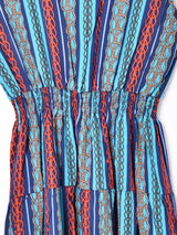 【2色展開】Elcaminoストライプ 総柄 ノースリーブワンピース