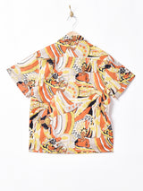 Emerald Motelブラジリアンパターン オープンカラー 半袖シャツ