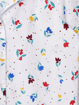 【2色展開】Meridianドット×チューリップ 総柄 オープンカラー 半袖シャツ