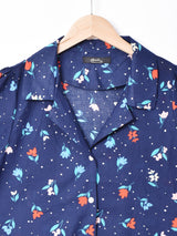 【2色展開】Meridian ドット×チューリップ 総柄 オープンカラー 半袖シャツ