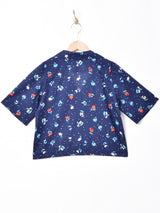 【2色展開】Meridian ドット×チューリップ 総柄 オープンカラー 半袖シャツ