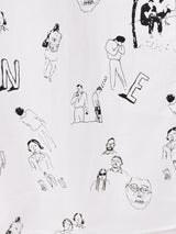 Elcaminoイラストプリント フレンチスリーブ シャツワンピース