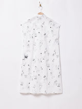 Elcaminoイラストプリント フレンチスリーブ シャツワンピース