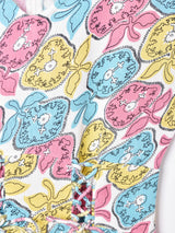 Emerald Motel総柄 レースアップ ノースリーブワンピース